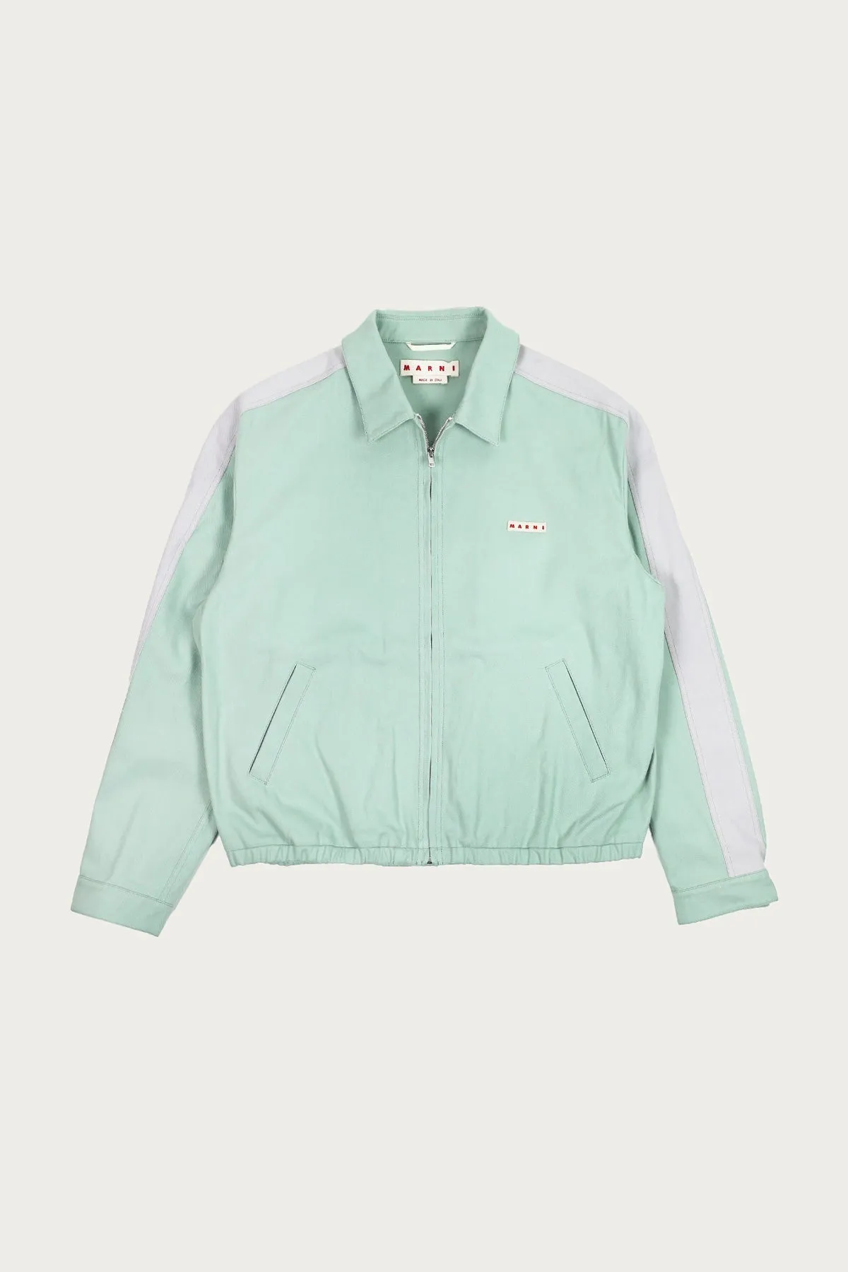 Striped Sleeve Jacket - Mint/Gray sold by Canoe Club