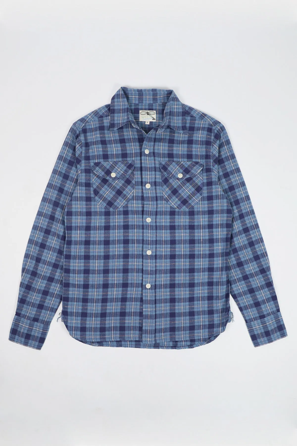 Cotton/Linen Hometeam Plaid Workshirt - Indigo sold by Canoe Club