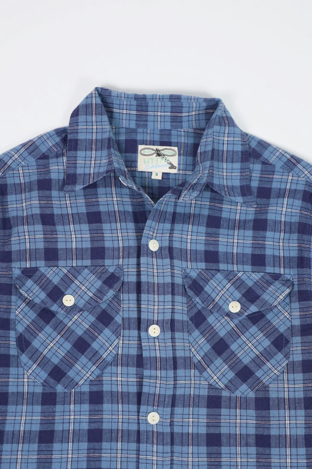 Cotton/Linen Hometeam Plaid Workshirt - Indigo sold by Canoe Club product image thumbnail 2