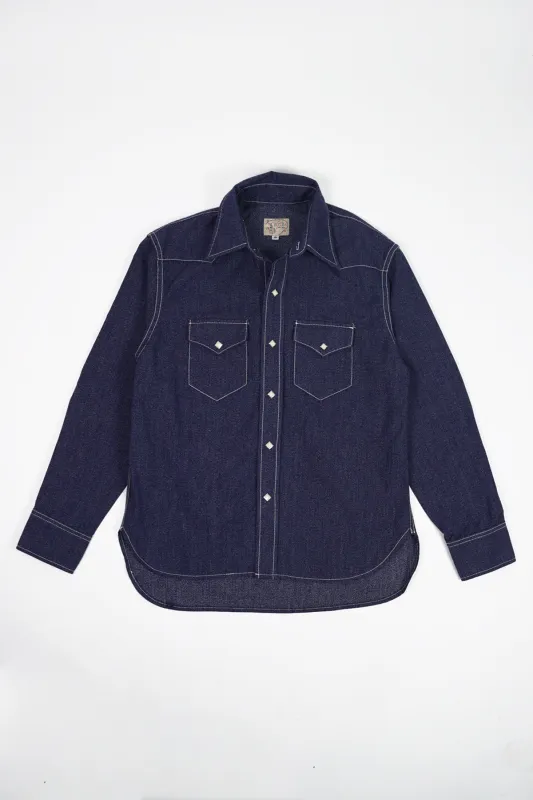 Jaspe Twill Western Pearlsnap Shirt - Purple made by Wythe NY