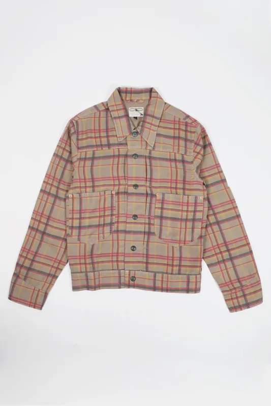 Printed Corral Plaid Tencel Ranch Jacket - Sunflower made by Wythe NY