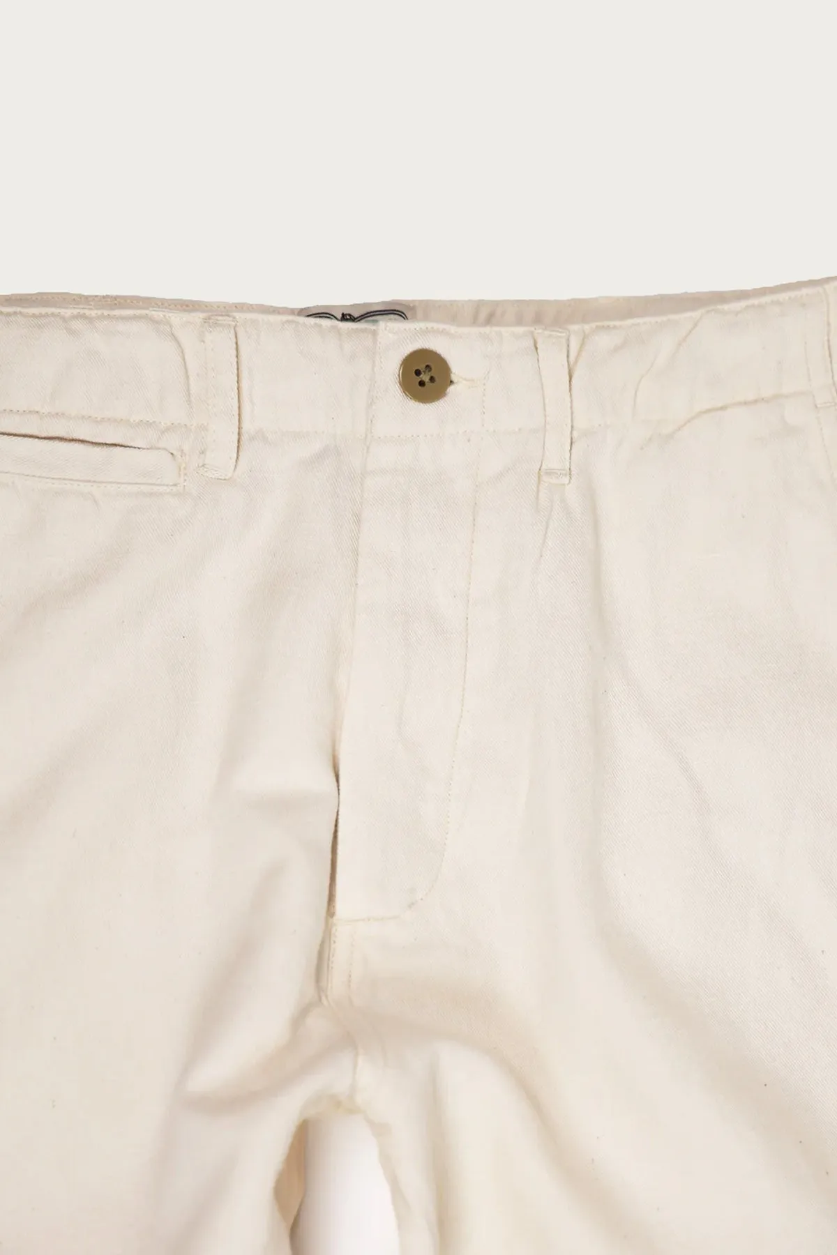 Flat Front Slub Cotton/Linen Twill Chinos - Unbleached sold by Canoe Club product image thumbnail 2