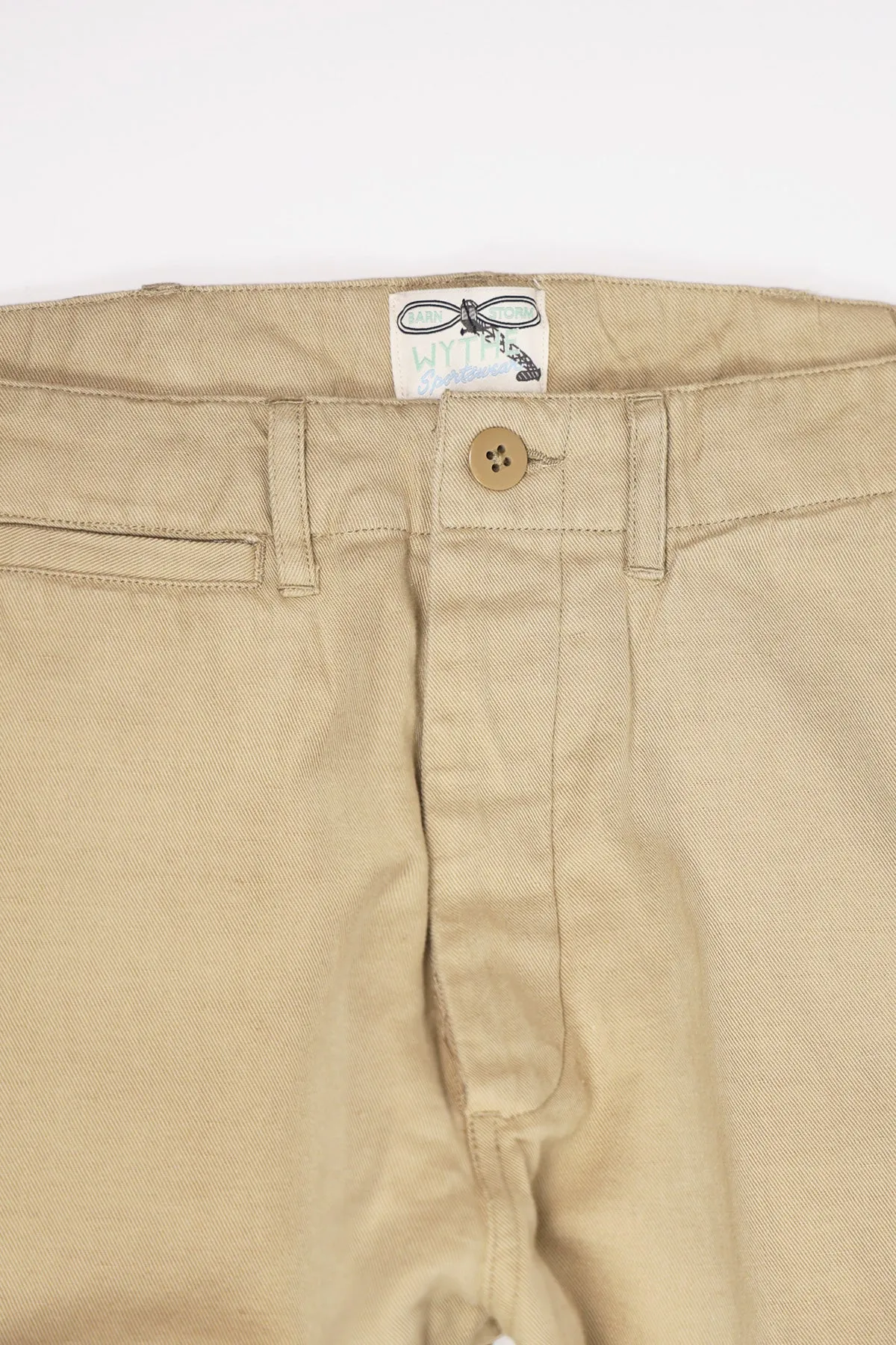 Flat Front Slub Cotton/Linen Twill Chinos - Camp Khaki sold by Canoe Club product image thumbnail 2
