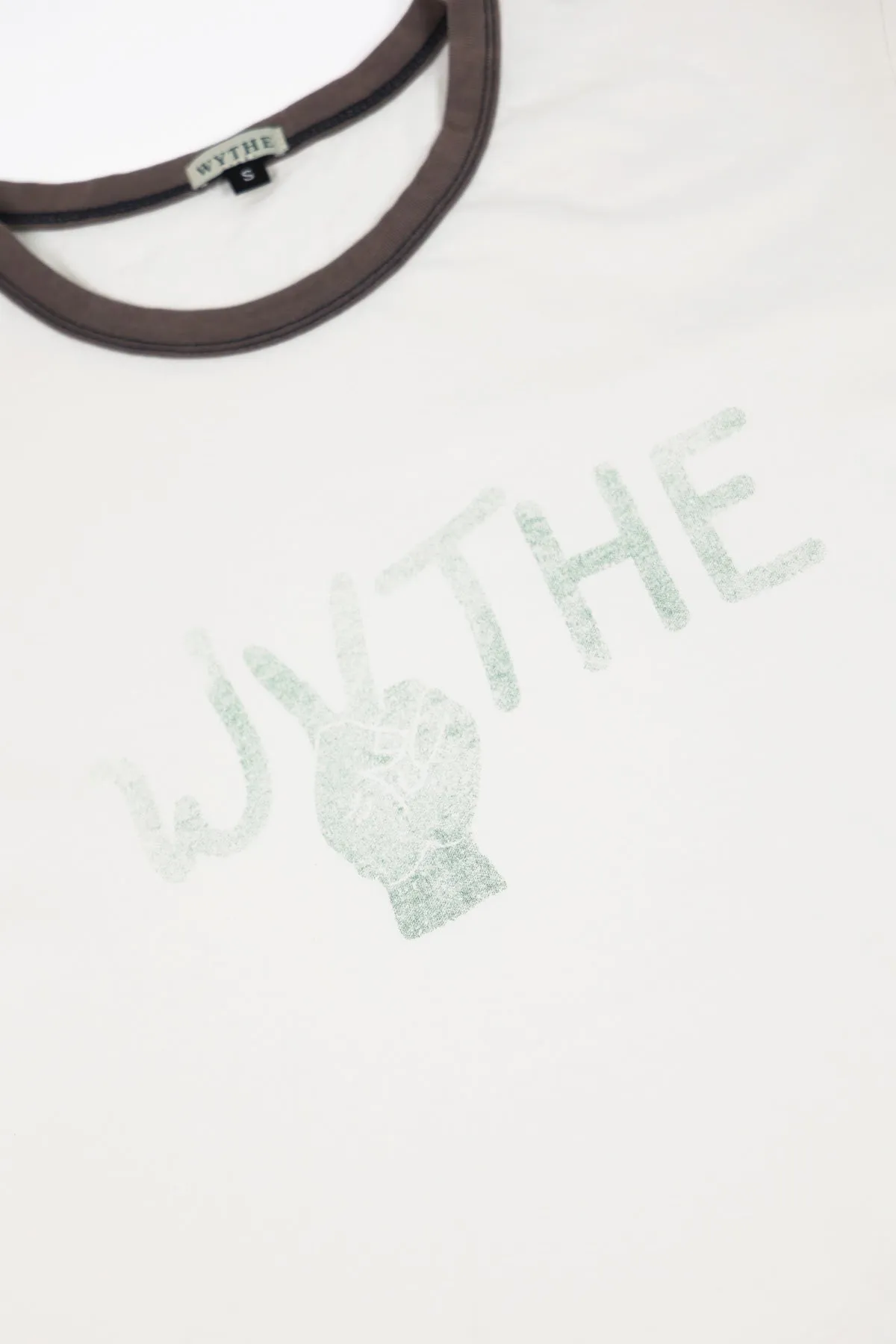 Cotton Ringer Printed Tee - Peace sold by Canoe Club product image thumbnail 3