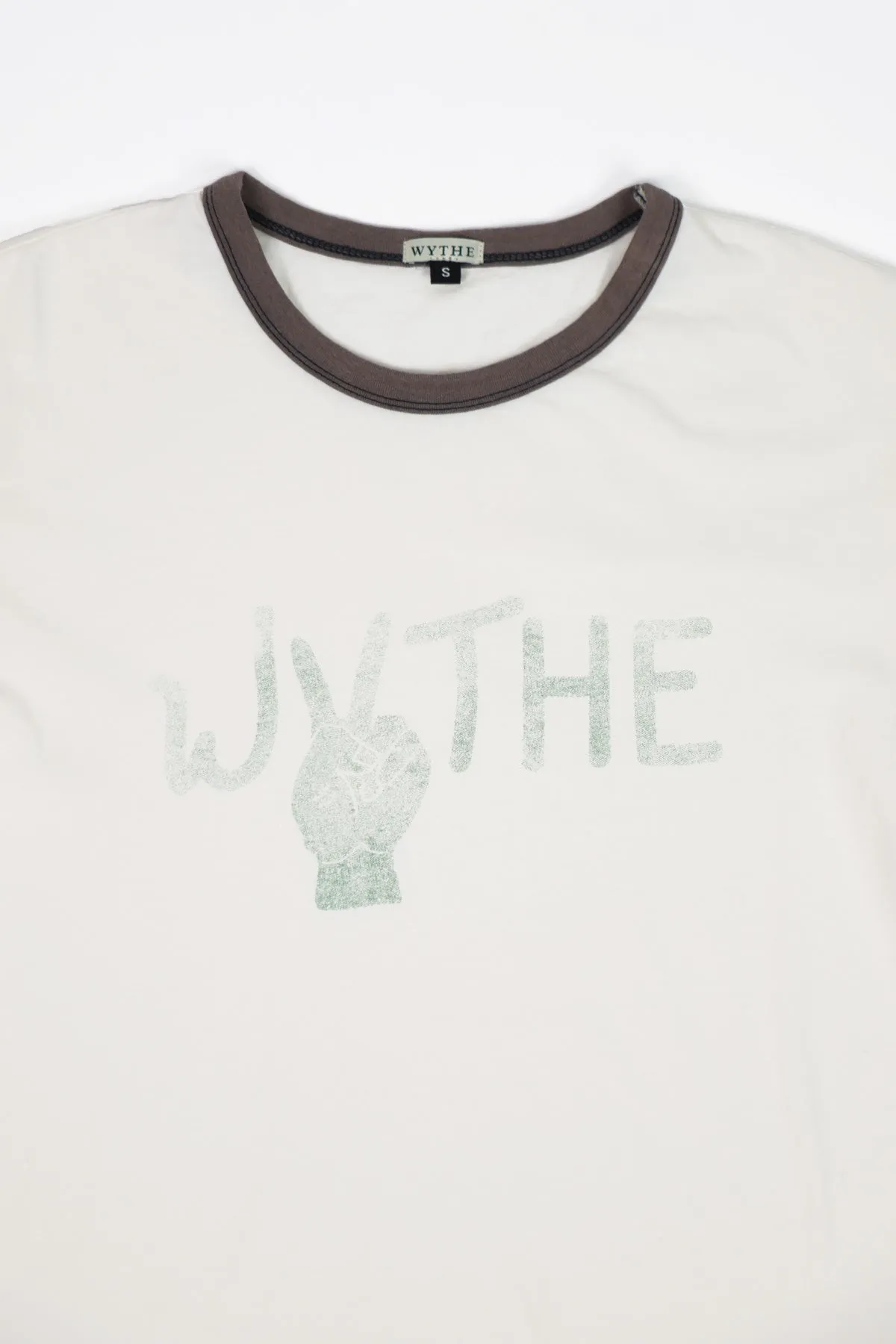 Cotton Ringer Printed Tee - Peace sold by Canoe Club product image thumbnail 2