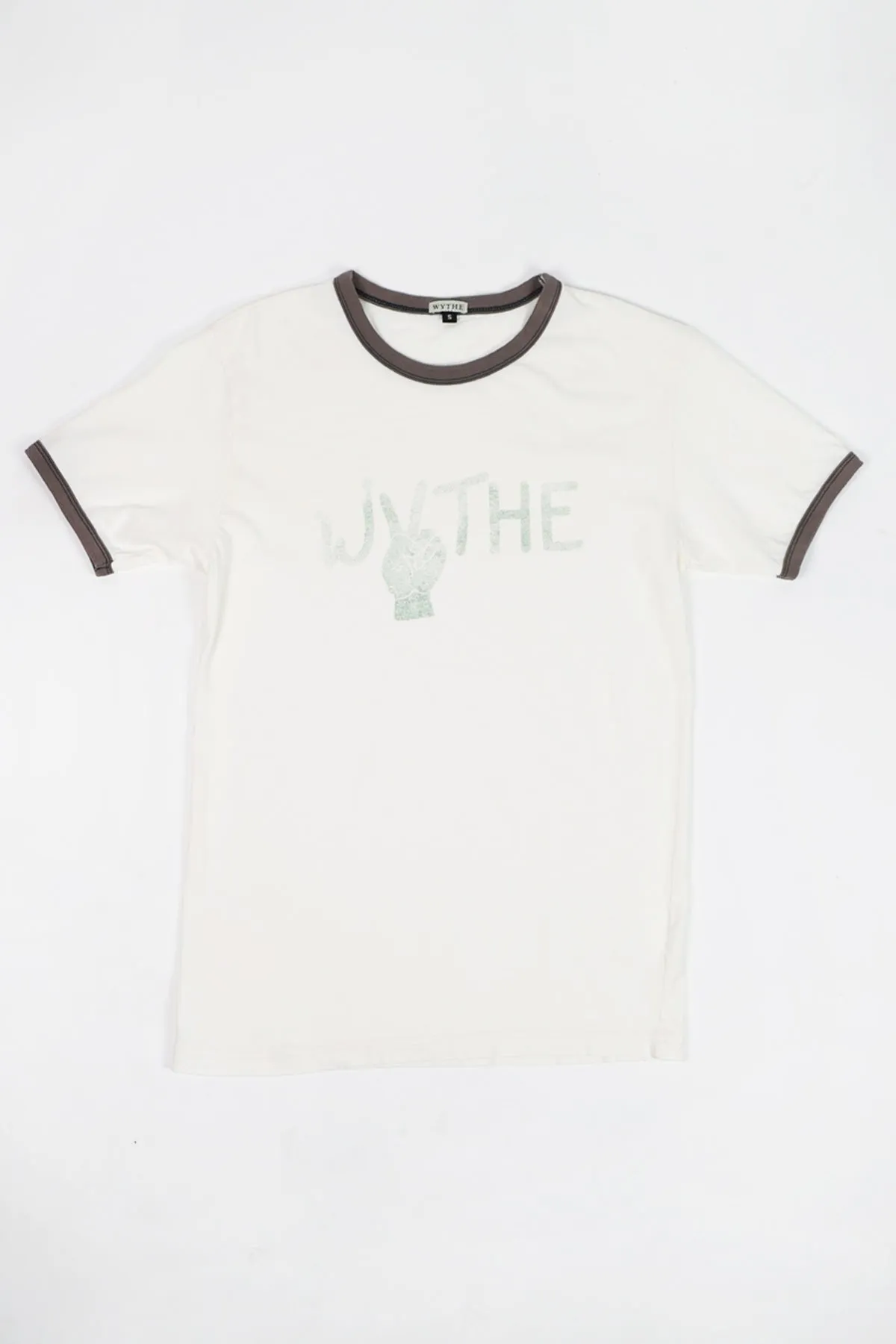 Cotton Ringer Printed Tee - Peace sold by Canoe Club
