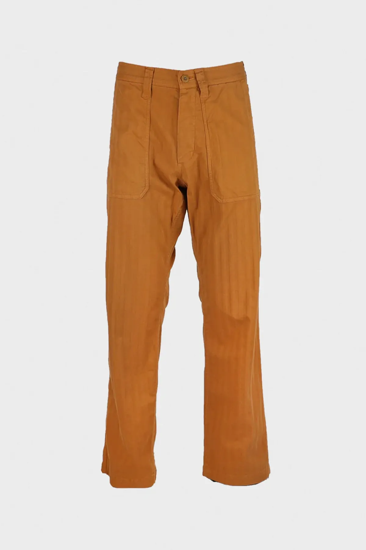 Garment Dye Wide Herringbone Fatigue Pants - Ochre sold by Canoe Club