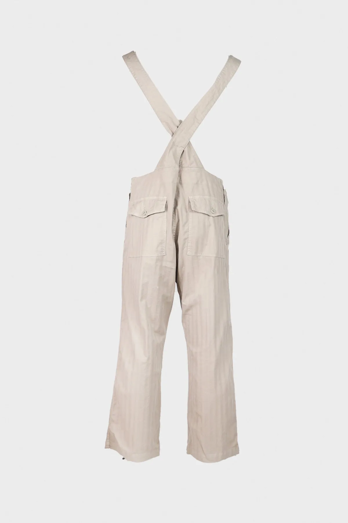 Garment Dye Wide Herringbone Old Style Bib Overalls - Gray/Beige sold by Canoe Club product image thumbnail 2