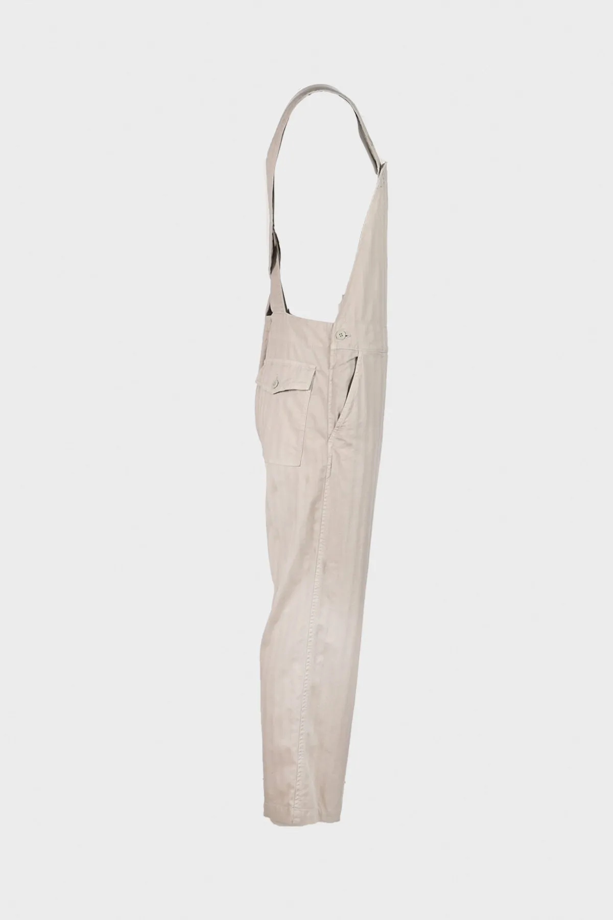 Garment Dye Wide Herringbone Old Style Bib Overalls - Gray/Beige sold by Canoe Club product image thumbnail 3