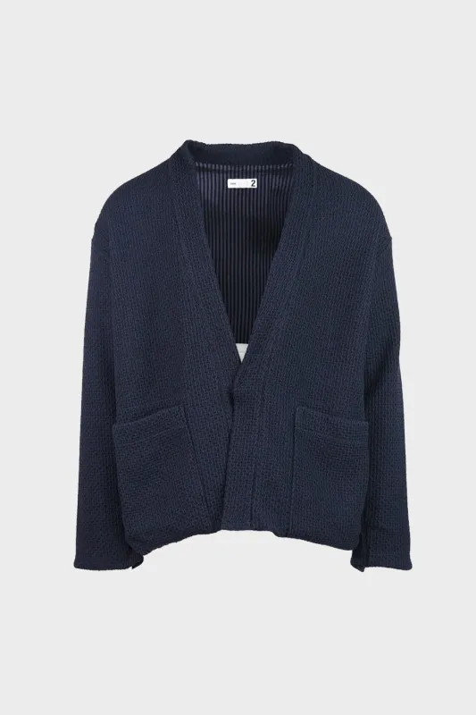 Knitty Jersey Lined Easy Cardigan - Navy made by Canoe Club
