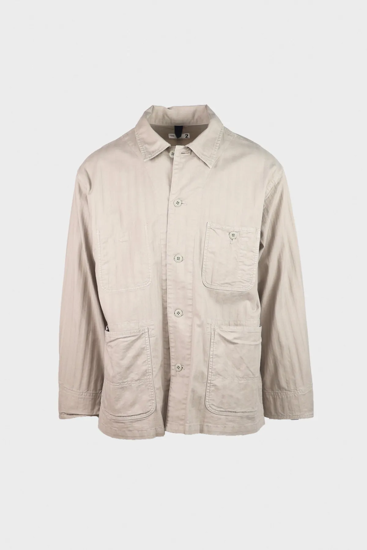 Garment Dye Wide Herringbone Coverall Jacket - Gray/Beige sold by Canoe Club