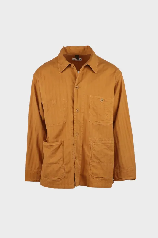 Garment Dye Wide Herringbone Coverall Jacket - Ochre sold by Canoe Club
