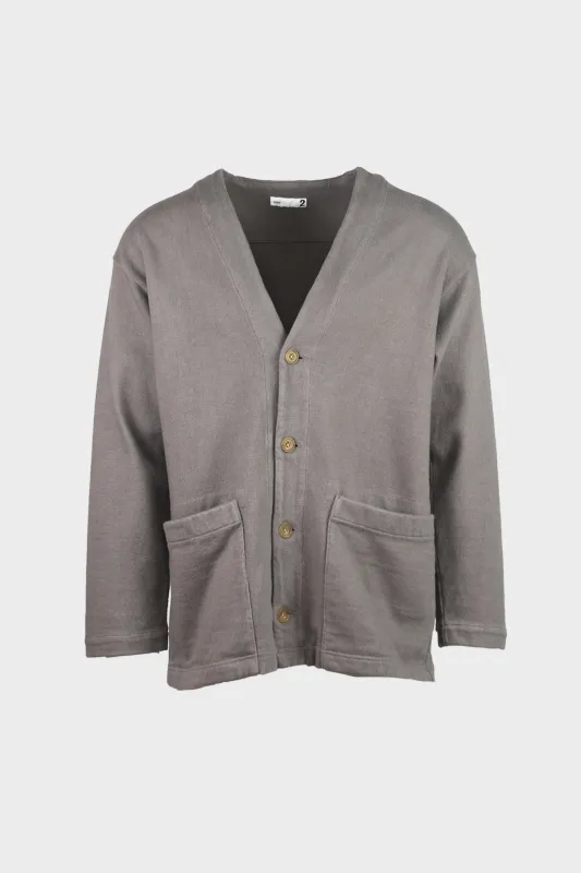 Heavy Jersey 4 Button Cardigan - Gray made by Canoe Club