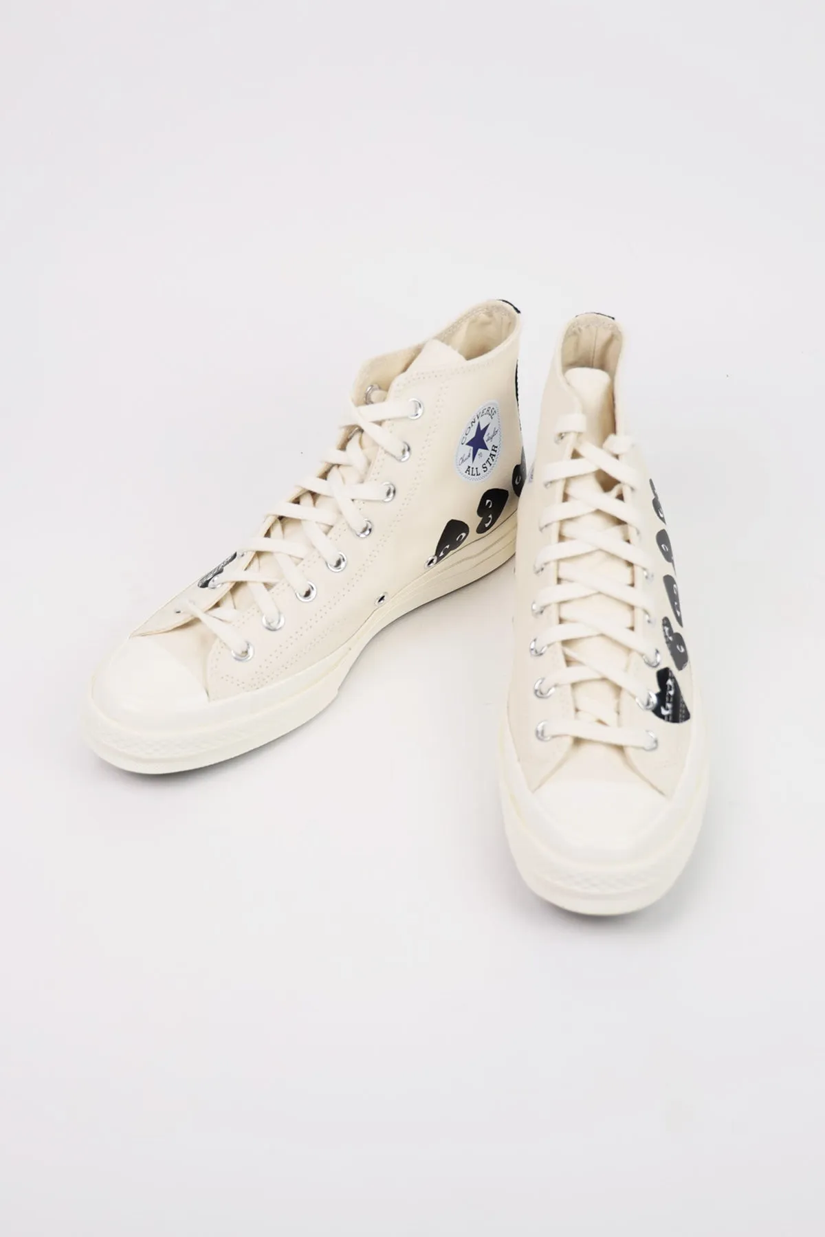 CdG PLAY x Converse Chuck Taylor Hi - White/Black Hearts sold by Canoe Club product image thumbnail 2