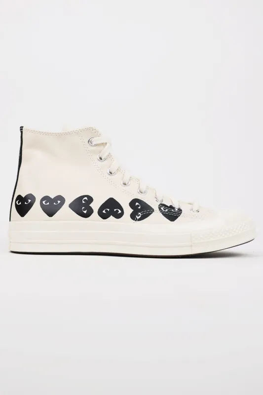 CdG PLAY x Converse Chuck Taylor Hi - White/Black Hearts made by Comme des Garcons PLAY