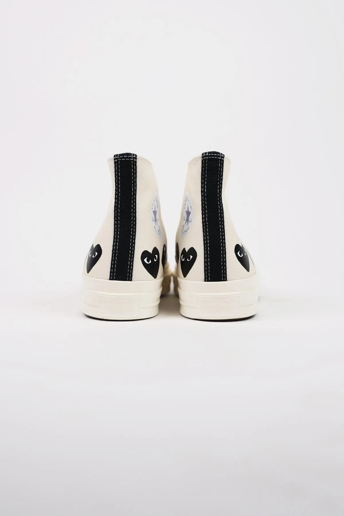 CdG PLAY x Converse Chuck Taylor Hi - White/Black Hearts sold by Canoe Club product image thumbnail 3