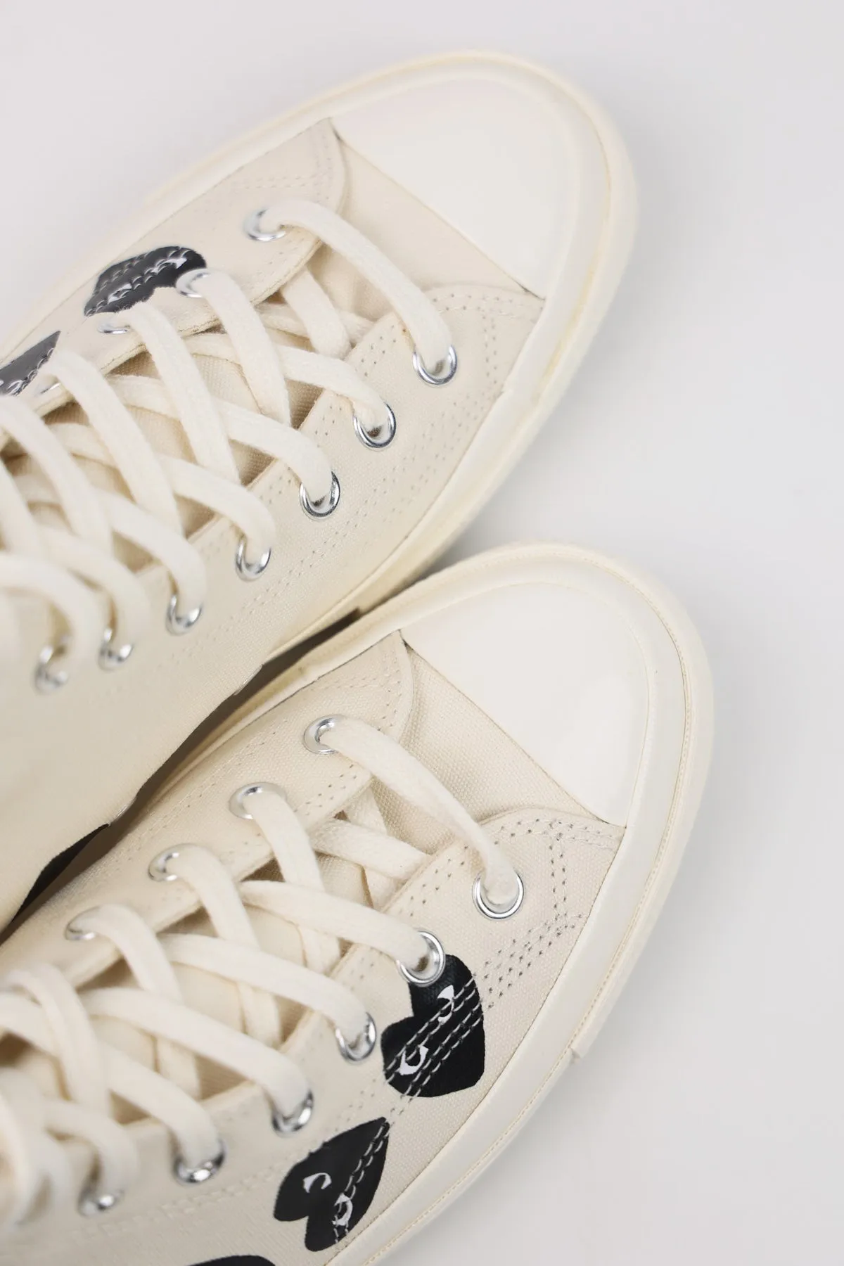 CdG PLAY x Converse Chuck Taylor Hi - White/Black Hearts sold by Canoe Club product image thumbnail 5