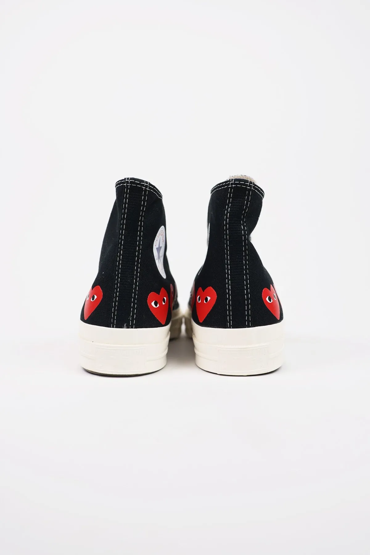 CdG PLAY x Converse Chuck Taylor Hi - Black/Red Hearts sold by Canoe Club product image thumbnail 3
