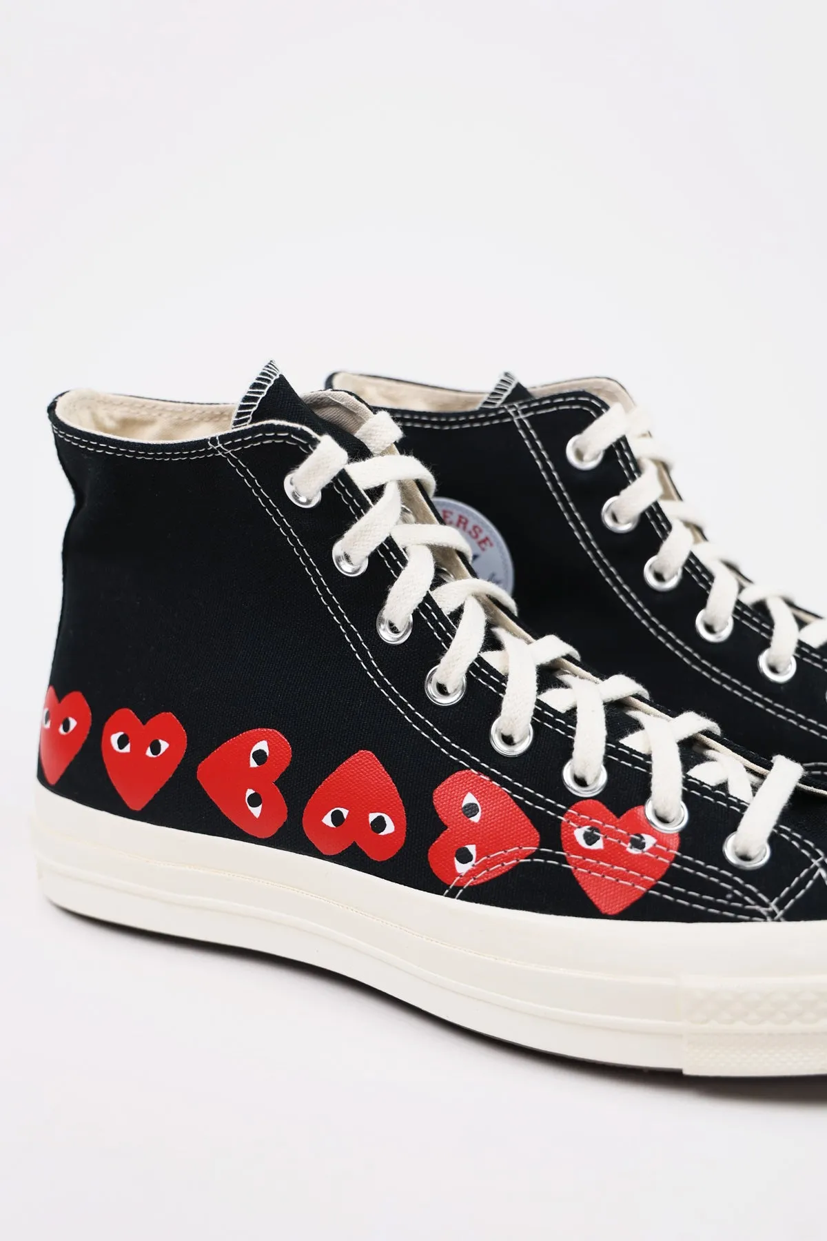 CdG PLAY x Converse Chuck Taylor Hi - Black/Red Hearts sold by Canoe Club product image thumbnail 4