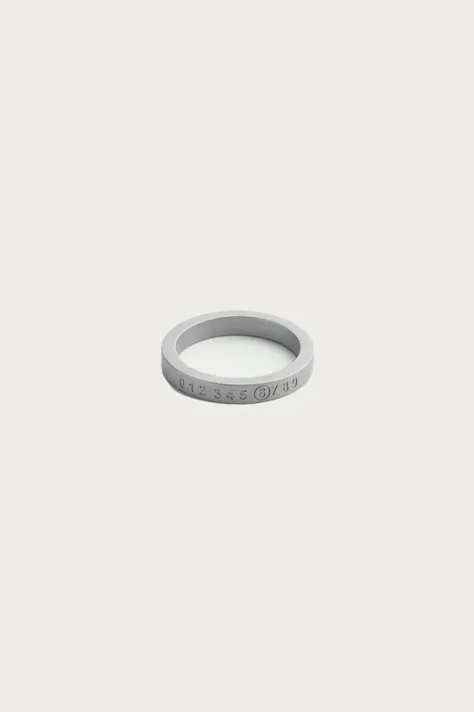 Minimal Numeric Signature Ring - Matte Palladio made by Maison Margiela