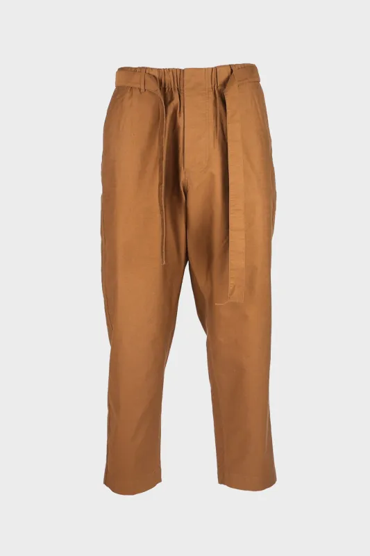 Slab Moleskin Wide Tucked Trousers - Camel made by Document