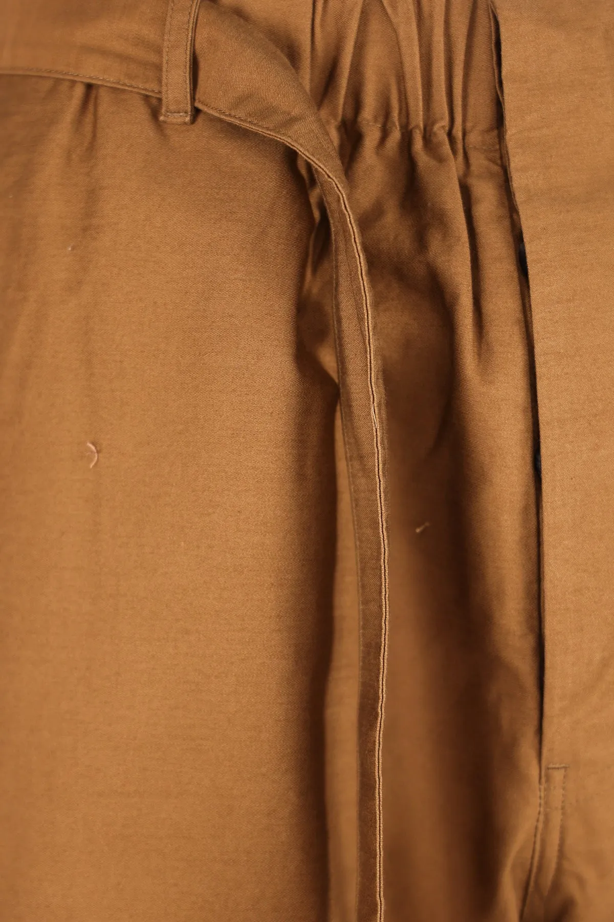 Slab Moleskin Wide Tucked Trousers - Camel sold by Canoe Club product image thumbnail 3