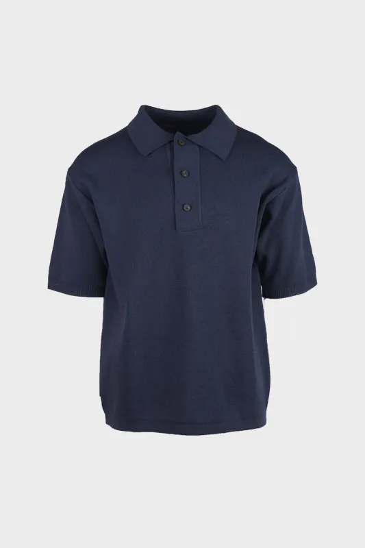 Hanji Polo Sweater - Navy made by Document