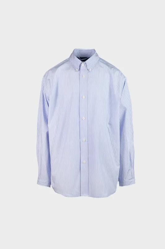 40's Cotton Button Down Shirt - Blue made by Canoe Club
