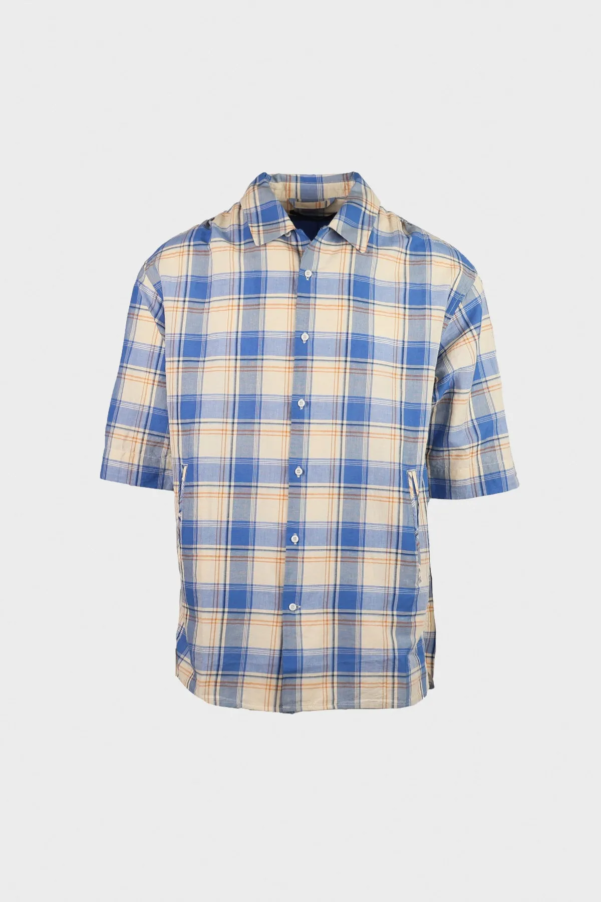 Linen Cotton Outer Shirt - Blue sold by Canoe Club