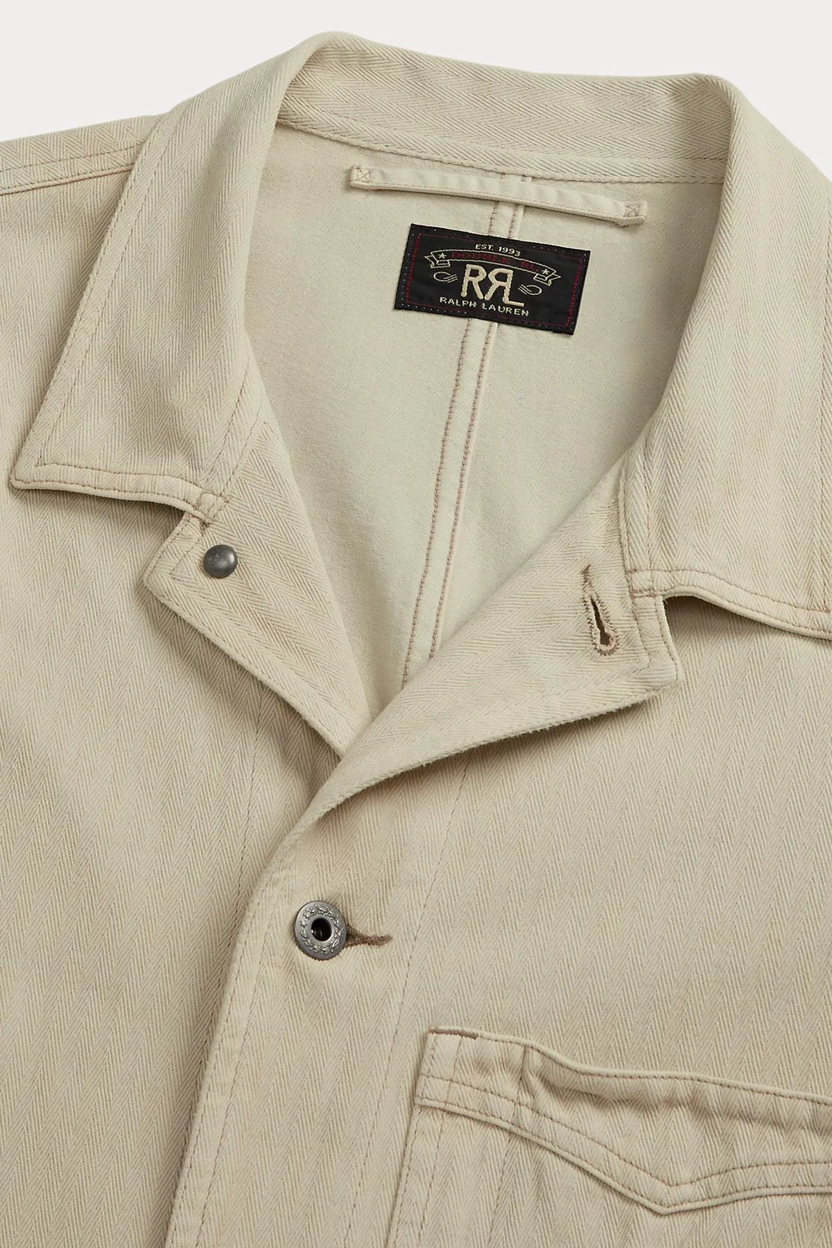 Garment-Dyed Knit Herringbone Shop Coat - Stone sold by Canoe Club product image thumbnail 3