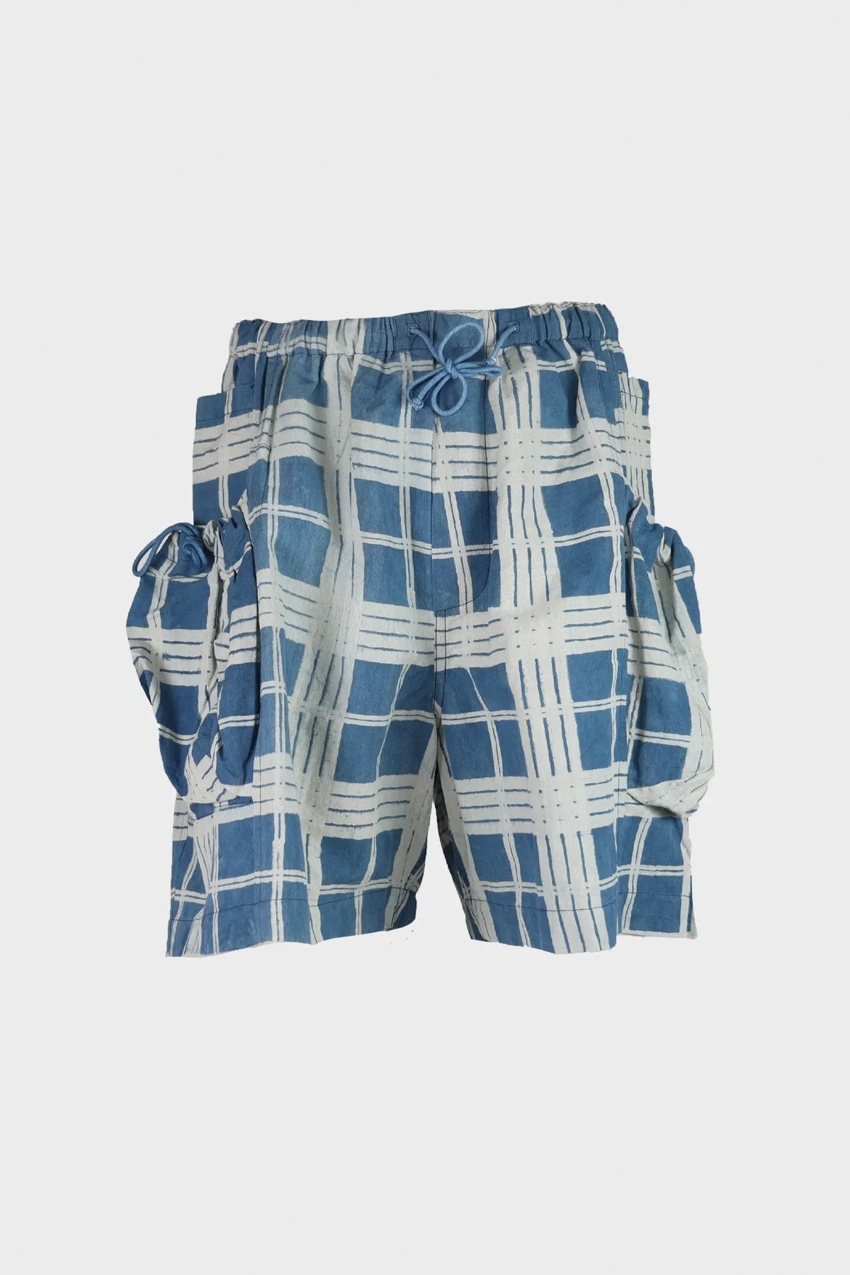 Salt Shorts - Indigo Check sold by Canoe Club