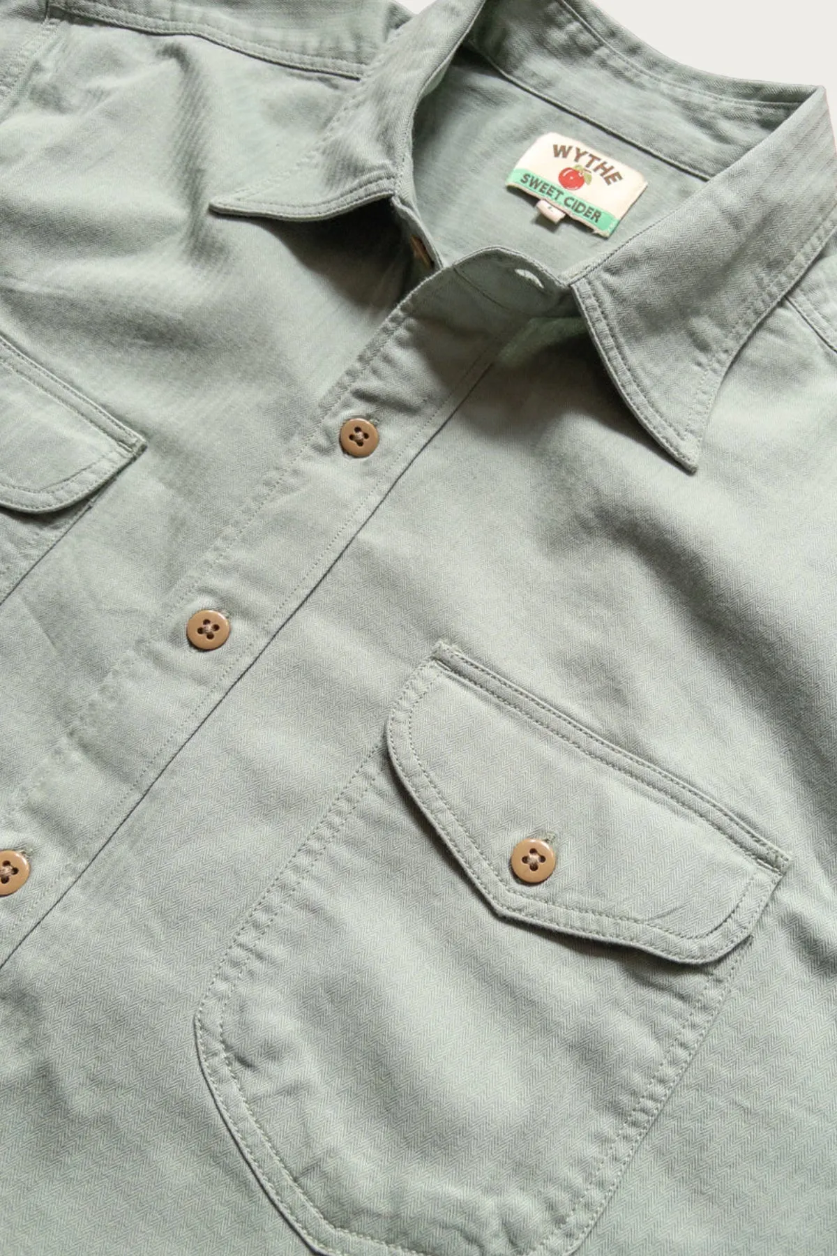 Cotton HBT Officer's Shirt - Sage sold by Canoe Club product image thumbnail 2