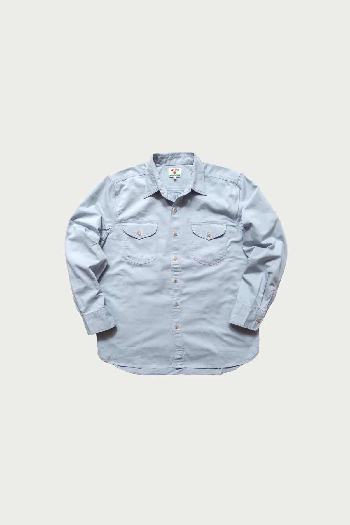 Cotton HBT Officer's Shirt - Faded French Blue sold by Canoe Club