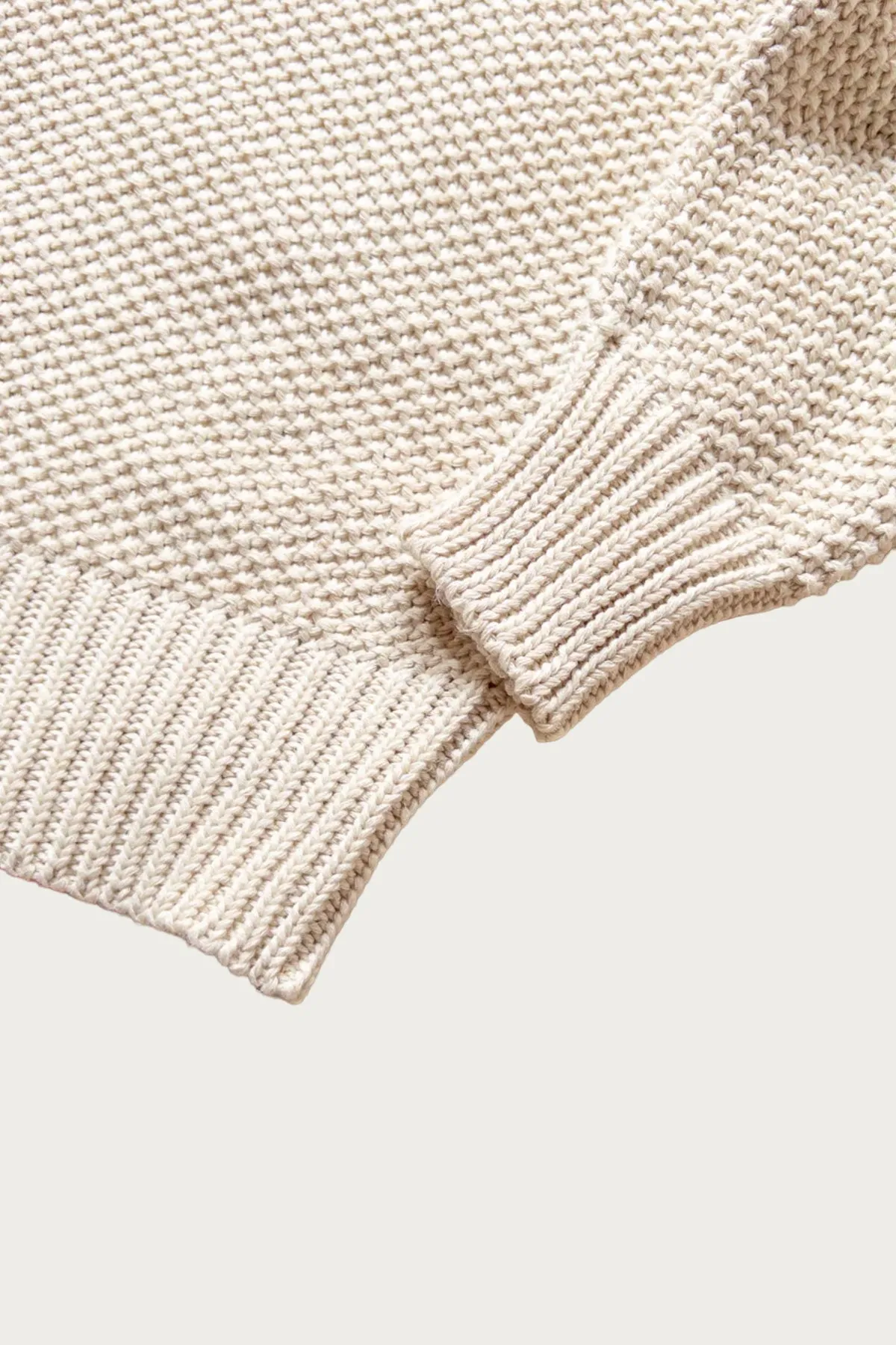 Moss Stitch Polo Sweater - Buttermilk sold by Canoe Club product image thumbnail 3