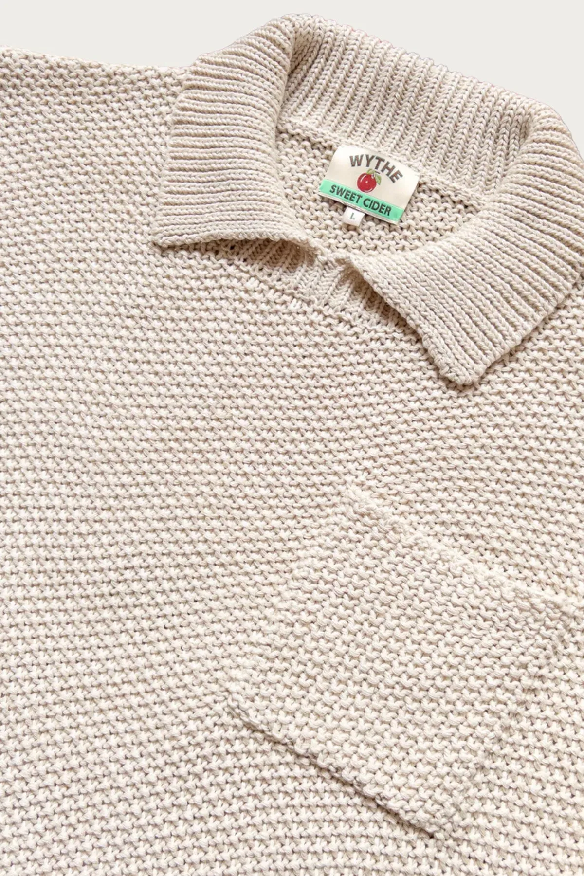 Moss Stitch Polo Sweater - Buttermilk sold by Canoe Club product image thumbnail 2