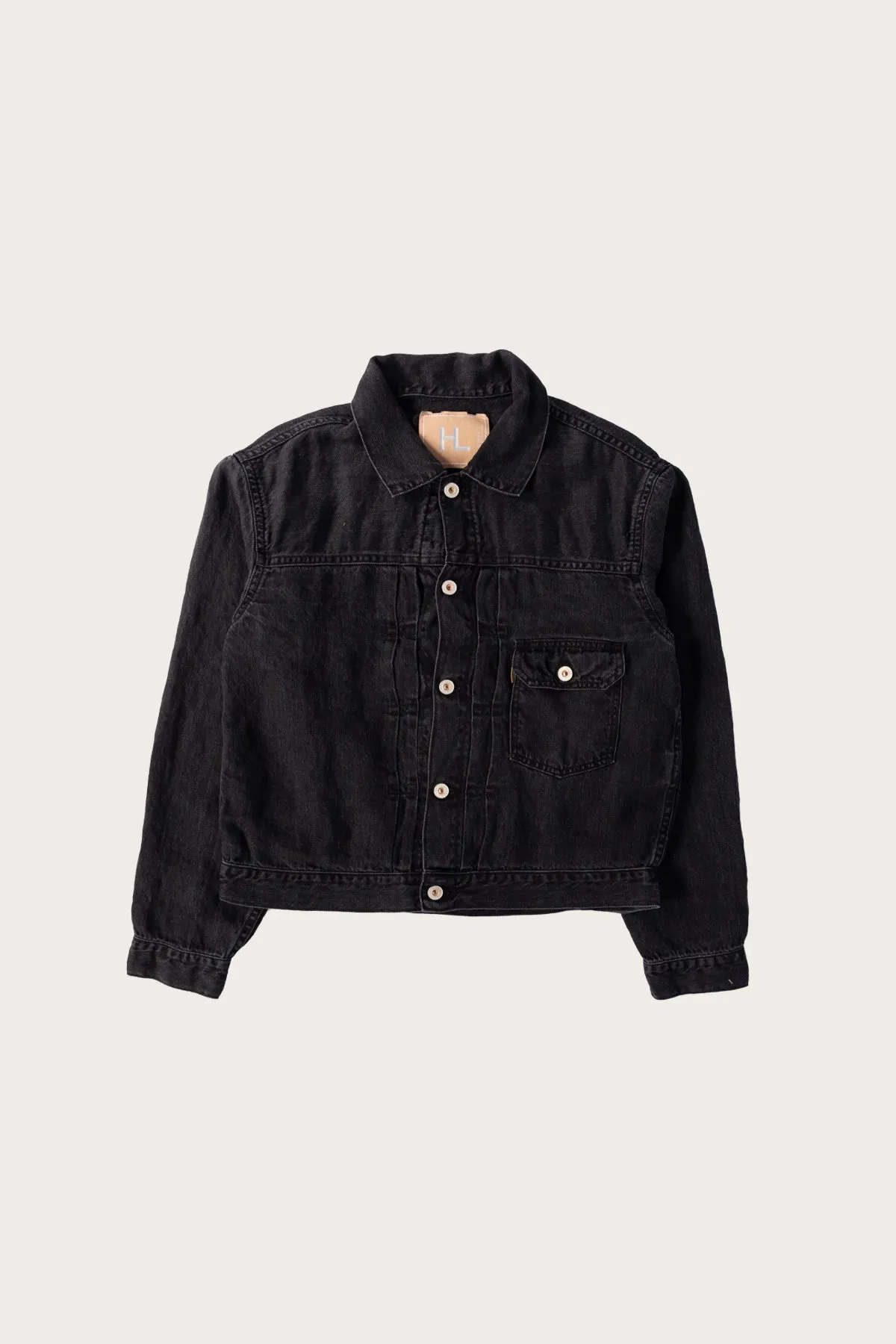 Linen Denim XX Jacket - Black Vintage Worn sold by Canoe Club