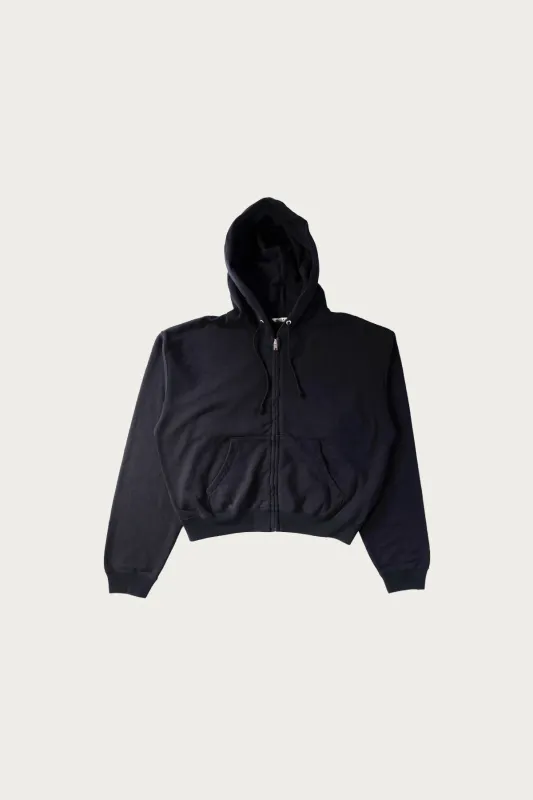 High Twist Light Sweat Zip Parka - Ink Black made by Auralee