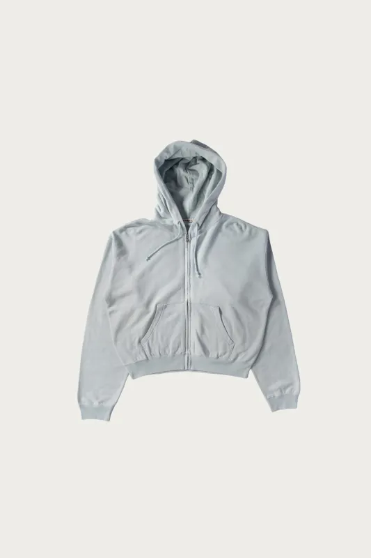 High Twist Light Sweat Zip Parka - Pale Blue made by Auralee