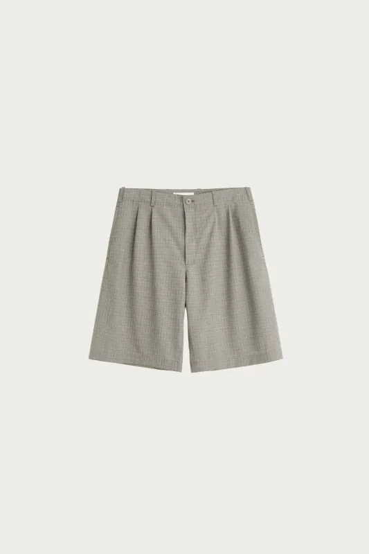 Ponte Shorts - Frosted Moss Check Nexwool made by Our Legacy