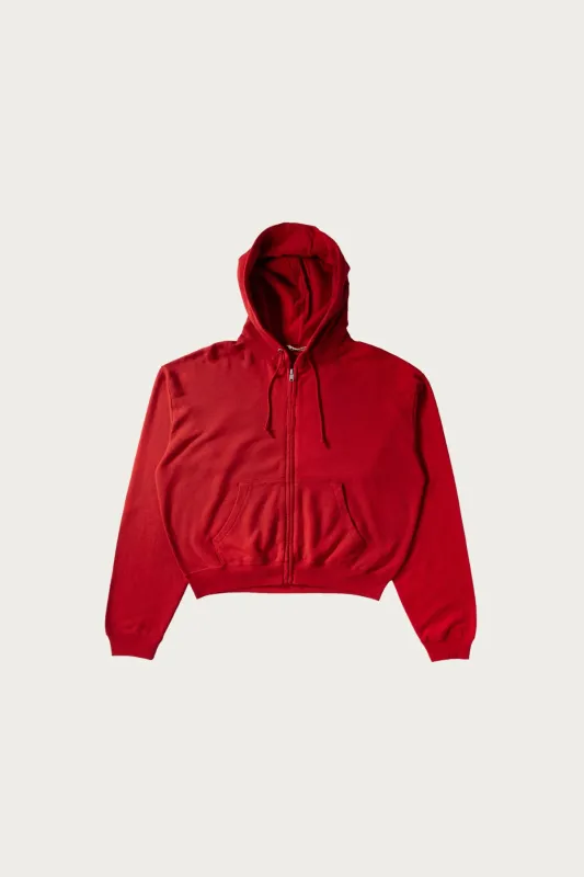 High Twist Light Sweat Zip Parka - Red made by Auralee
