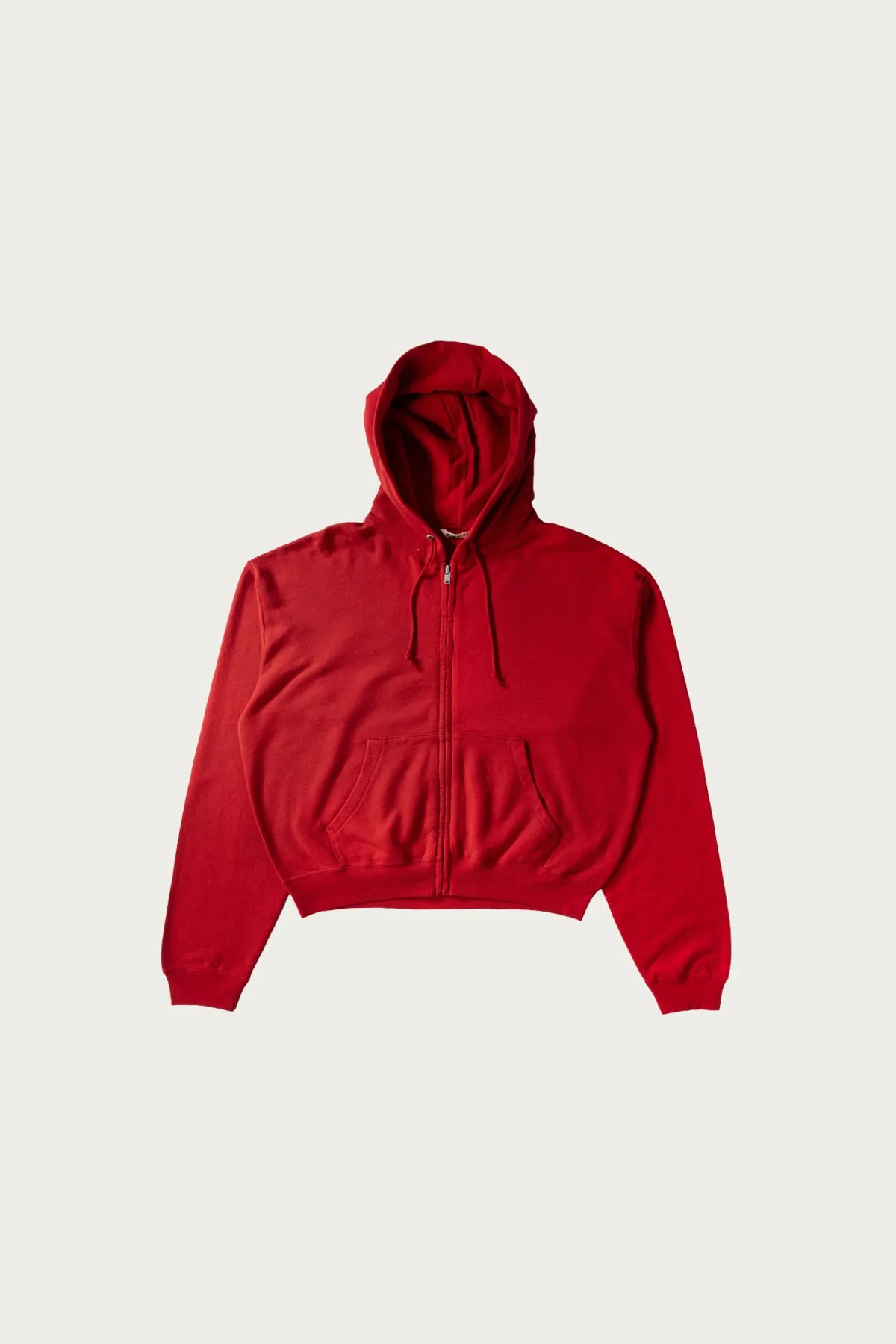 High Twist Light Sweat Zip Parka - Red sold by Canoe Club
