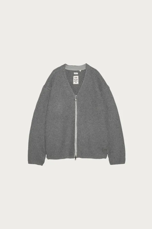 5G Zip Cardigan - Heather Grey made by Nanamica