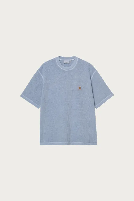 S/S Nelson Waffle T-Shirt - Gentle Blue Garment Dyed made by Carhartt