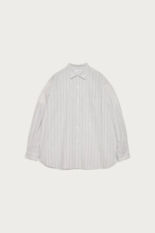 Regular Collar Stripe Wind Shirt - Grey made by Nanamica