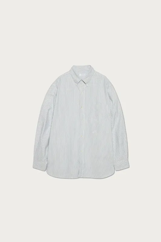 Button Down Stripe Wind Shirt - Navy made by Nanamica