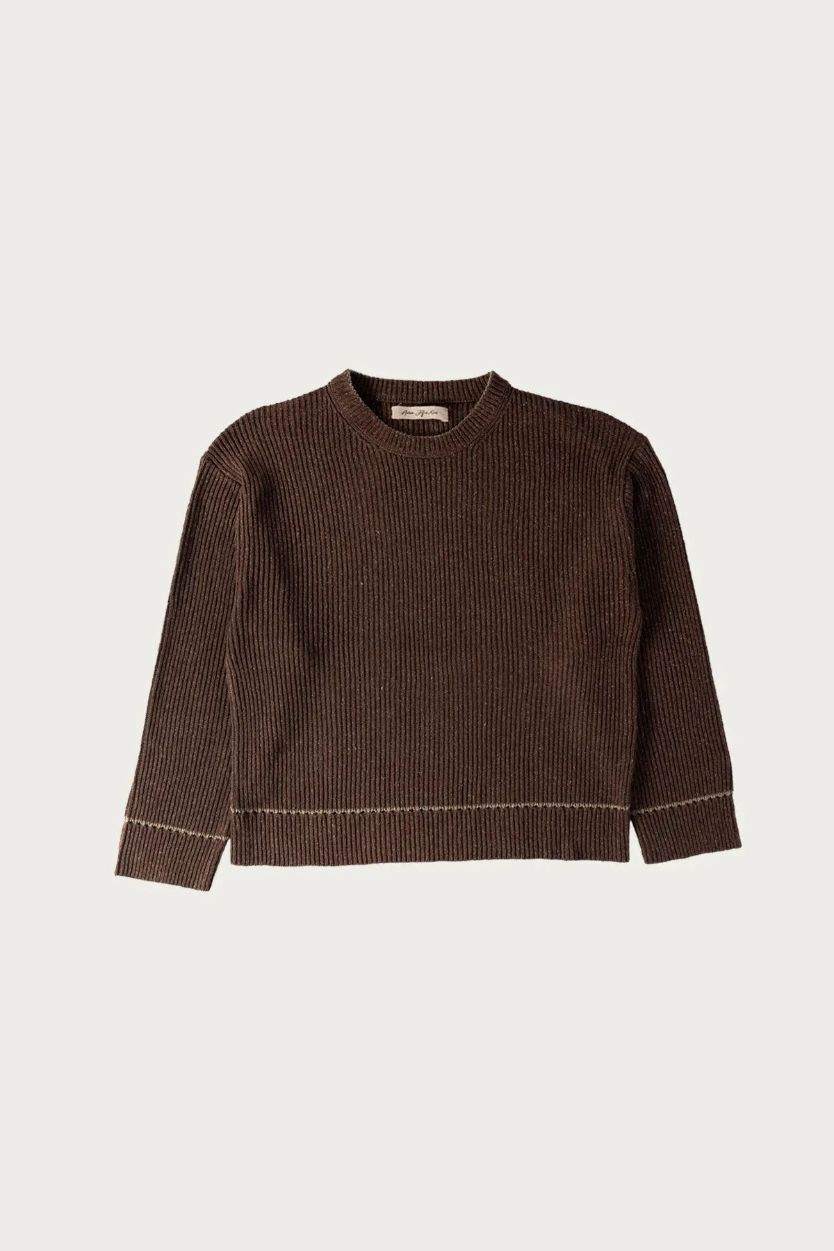 Contrast Crewneck - Brown Mix sold by Canoe Club