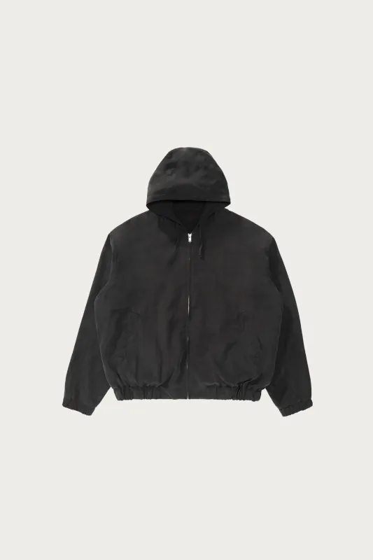Lady White Co. x Kaptain Sunshine Silk Zip Parka - Faded Black made by Lady White Co.