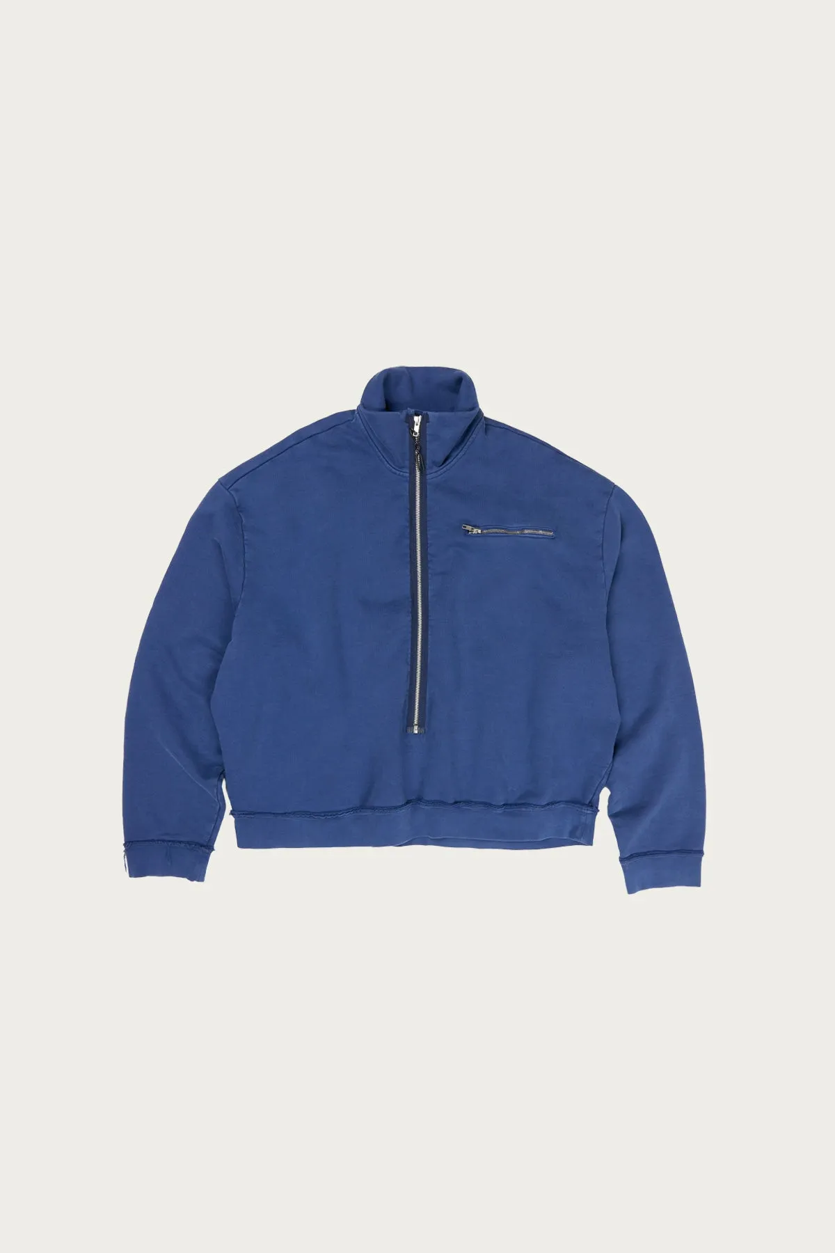 Half Zip - Navy Heavy Sweat sold by Canoe Club