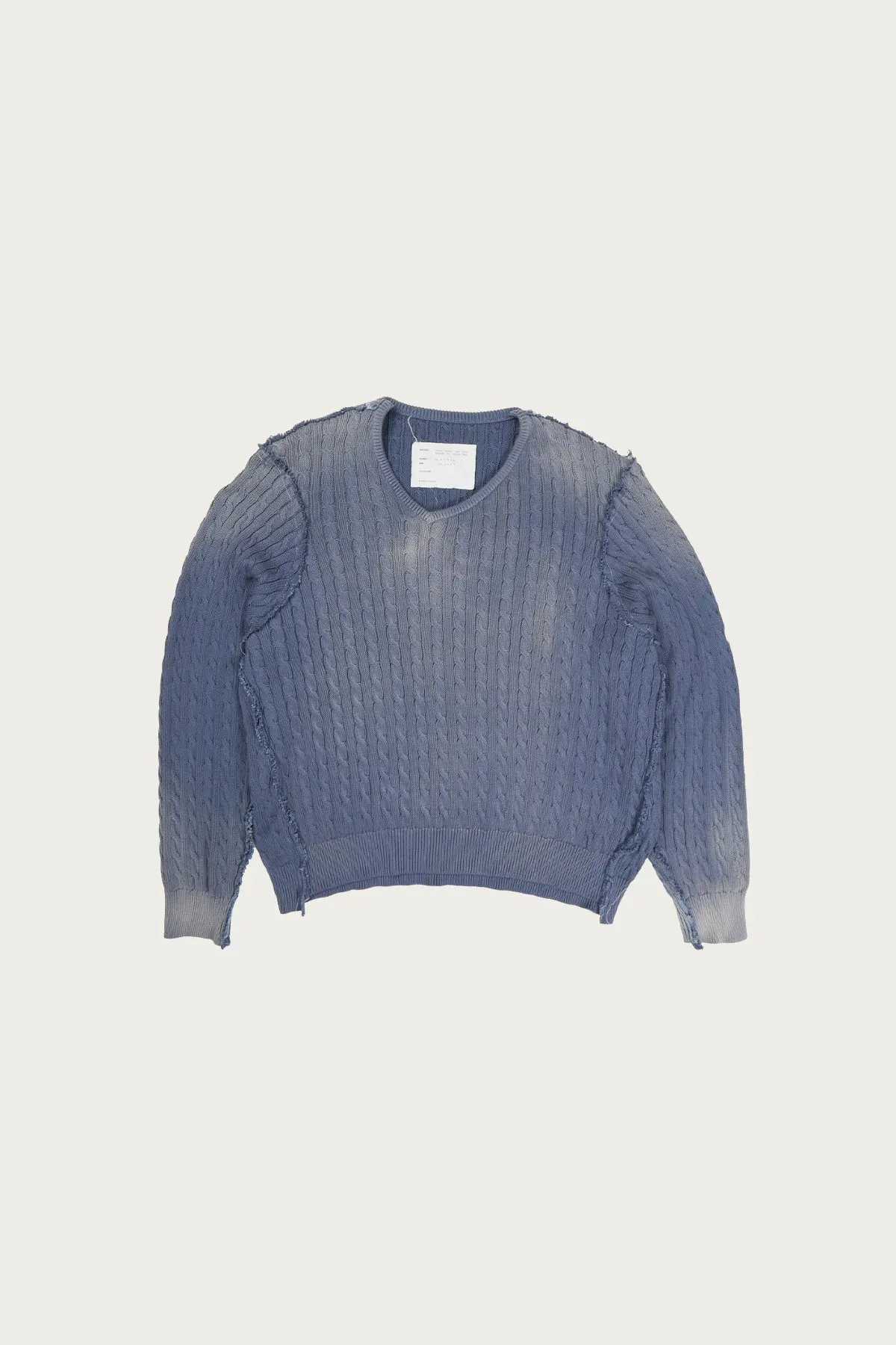 Frankenstein Cable V-Neck - Petrol sold by Canoe Club