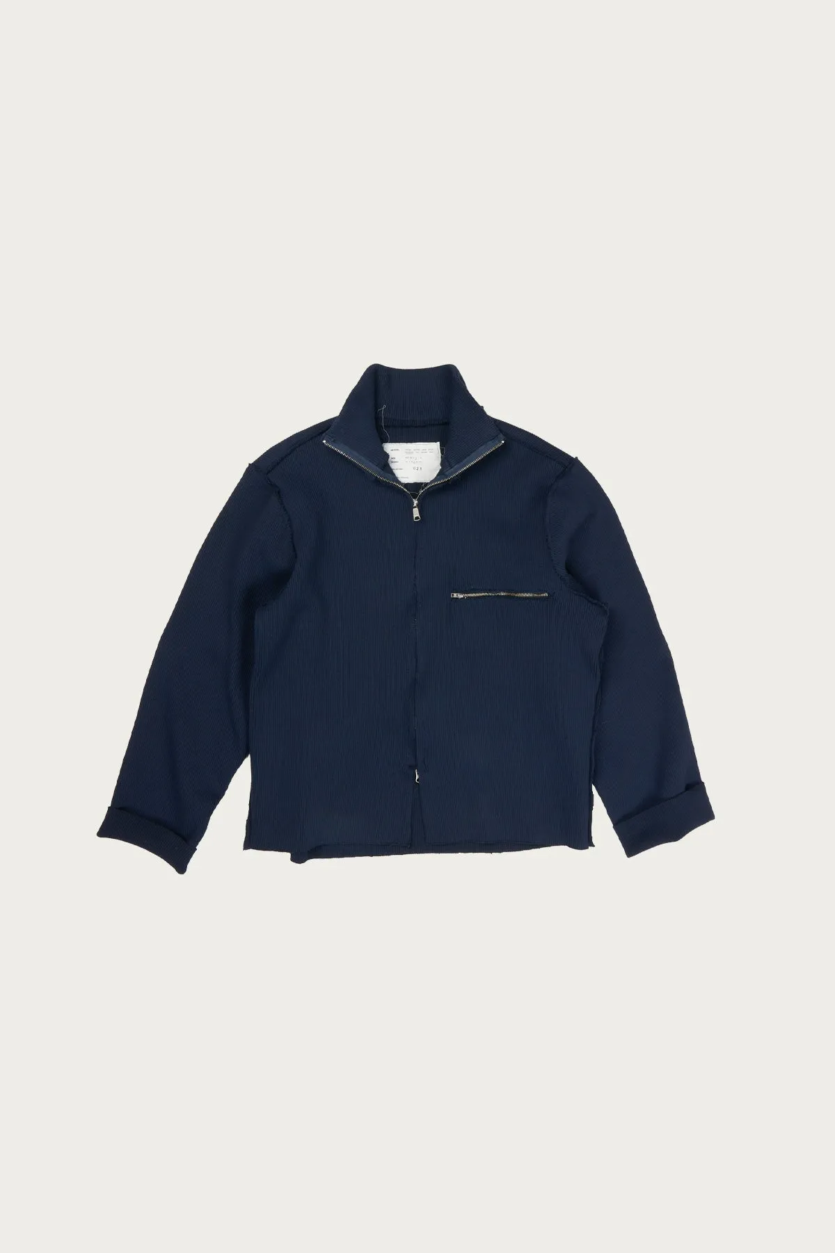 Zip Up Knit - Navy Heavy Rib Knit sold by Canoe Club
